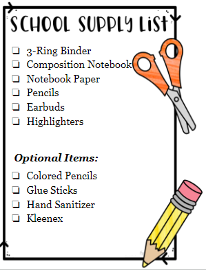 School Supply List